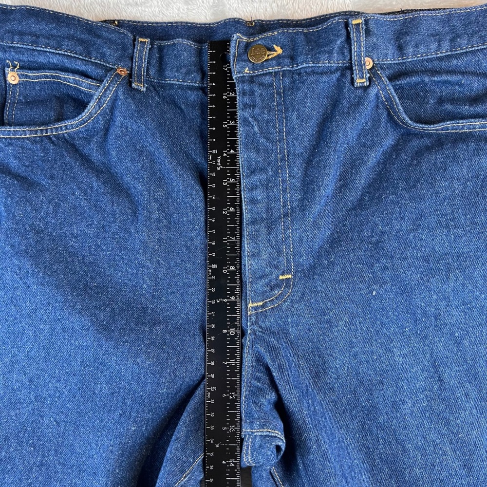 Vintage Lee Riders Jeans Mens 42x30 fits 38x28 Dark Wash Straight Denim - Picture 4 of 11